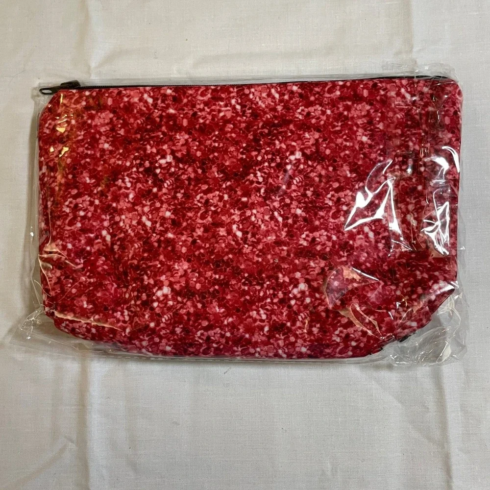 The Pouch Cosmetic Bag Red White NWT Medical Nursing Print Zipper Pouch